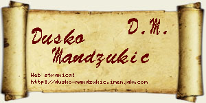 Duško Mandžukić vizit kartica